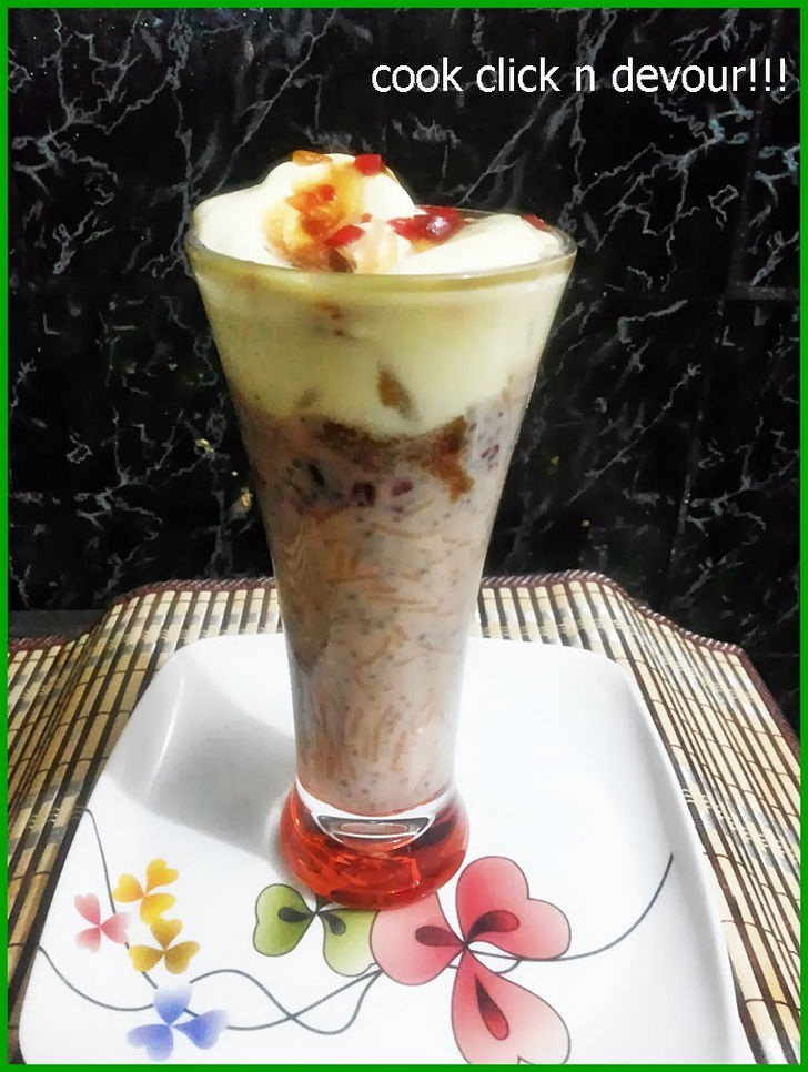 Butterscotch Caramel Falooda Recipe.