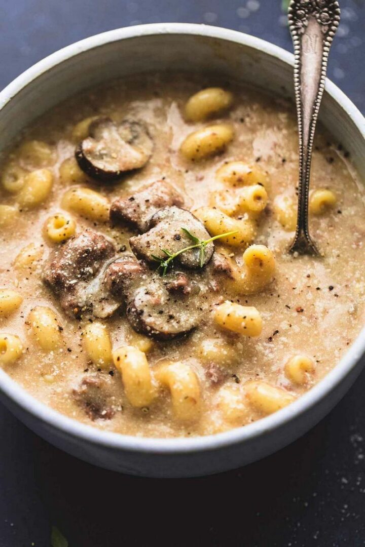Instant Pot Beef Stroganoff Soup.